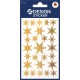 Matrica,  1 ív, 76x120 mm, AVERY ZWECKFORM, "Z-Design No.52252", arany csillagok