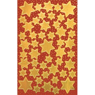 Matrica, 2 ív, 76x120 mm, AVERY ZWECKFORM, "Z-Design No.52806", arany csillagok
