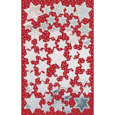 Matrica,  2 ív, 76x120 mm, AVERY ZWECKFORM, "Z-Design No.52812", ezüst csillagok