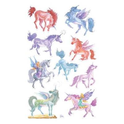 Matrica, papír, 1 ív, 76x120 mm, AVERY ZWECKFORM, "Z-Design No.53148", unikornisok
