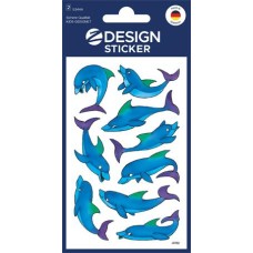 Matrica, papír, 2 ív, 76x120 mm, AVERY ZWECKFORM, "Z-Design No.53444", csillogó delfinek