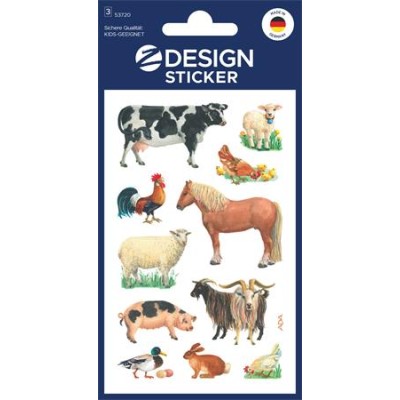 Matrica, papír, 3 ív, 76x120 mm, AVERY ZWECKFORM, "Z-Design No.53720", háziállatok