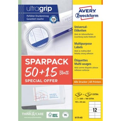 Etikett, univerzális, 105x48 mm, AVERY ZWECKFORM, "Sparpack", 780 etikett/csomag