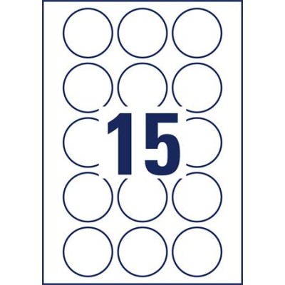 Etikett, 51 mm, kör, eltávolítható, AVERY ZWECKFORM, 150 etikett/csomag