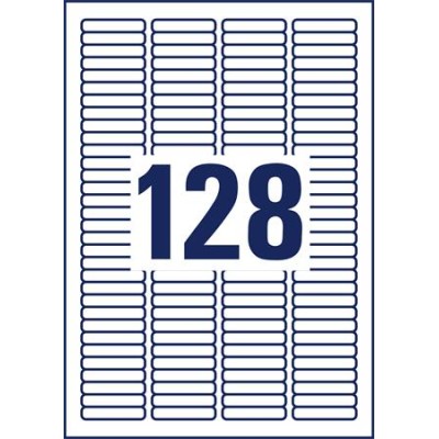 Etikett, univerzális 43,2x8,5 mm, eltávolítható, kerekített sarkú, AVERY ZWECKFORM, 3200 etikett/csomag