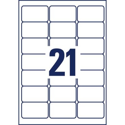 Etikett, 63,5x38,1 mm, poliészter, AVERY ZWECKFORM, átlátszó, 525 etikett/csomag
