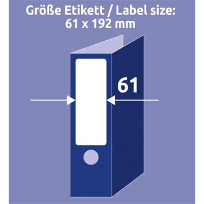 Iratrendező etikett, univerzális, 61x192 mm, újrahasznosított, AVERY ZWECKFORM, 40 etikett/csomag