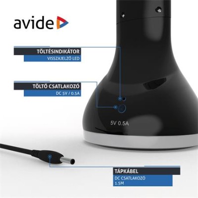 Asztali lámpa, LED, 4W, AVIDE "Calendar", fekete