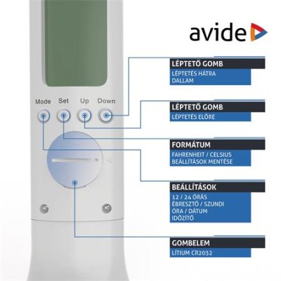 Asztali lámpa, LED, 4W, AVIDE "Calendar", fehér