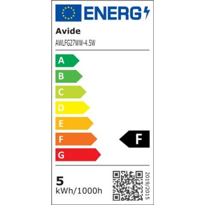 LED izzó, filament, E27, gömb, A60, 4,5W, 470lm, 2700K, AVIDE