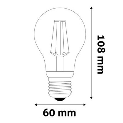 LED izzó, filament, E27, gömb, A60, 10,5W, 1521lm, 4000K, AVIDE