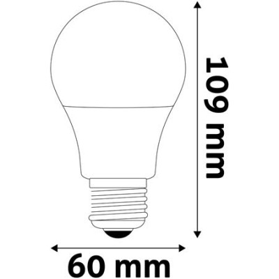 LED izzó, E27, gömb, A60, 9,5W, 1055lm, 6400K, AVIDE