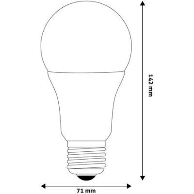 LED izzó, E27, gömb, A70, 16W, 1901lm, 6400K, AVIDE