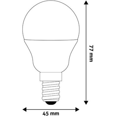 LED izzó, E14, kisgömb, G45, 4,5W, 470lm, 3000K, AVIDE