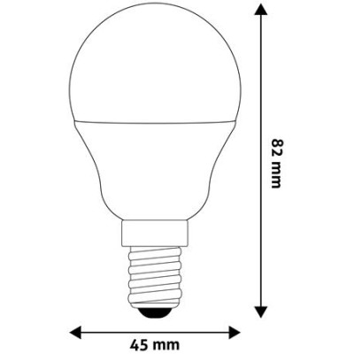LED izzó, E14, kisgömb, G45, 6,5W, 806lm, 3000K, AVIDE