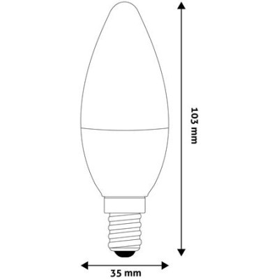 LED izzó, E14, gyertya, 4,5W, 470lm, 3000K, AVIDE