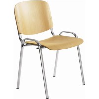 Tárgyalószék, fa ülőlappal, krómozott lábbal, "1120 LC"