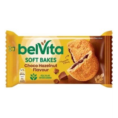 Keksz, 50 g, BELVITA "Jó reggelt! Softy" mogyorós ízű kakaós töltelékkel