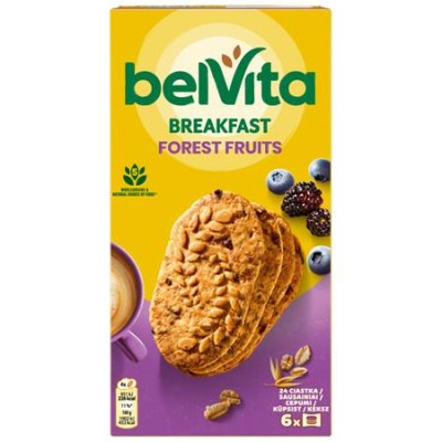 Keksz, 6x50 g, BELVITA "Jó reggelt", erdei gyümölcsös