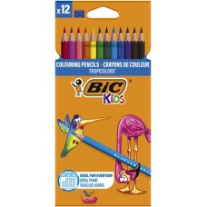 Színes ceruza készlet, BIC KIDS "Tropicolors", 12 különböző szín