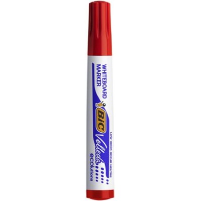 Flipchart- és táblamarker, 1,4 mm, kúpos, BIC" Velleda ecolutions", piros
