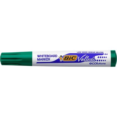 Flipchart- és táblamarker, 1,1-5,6 mm, vágott, BIC "Velleda ecolutions", zöld