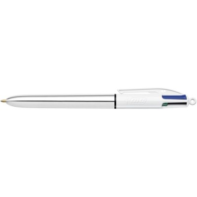 Golyóstoll, 0,32 mm, nyomógombos, négyszínű, BIC "4 Colours Shine"