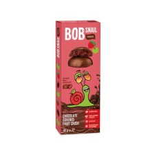 Gyümölcs snack, 30 g, BOB SNAIL, alma-eper tejcsokoládéban