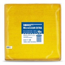 Törlőkendő, mikroszálas, univerzális, 10 db, 40x40 cm, BONUS "MicroCLEAN Extra", sárga