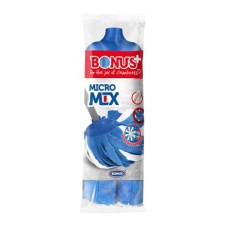 Felmosófej, mikroszál és viszkóz, BONUS "MicroMIX", kék-fehér