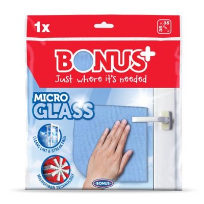 Ablaktörlő kendő, mikroszálas BONUS "MicroGLASS"