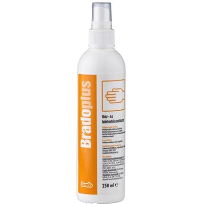 Kéz- és bőrfertőtlenítőszer, pumpás, 250 ml, BRADOPLUS