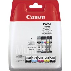 PGI580/CLI581 Tintapatron multipack Pixma TS7550, 8150, 9150 nyomtatókhoz, CANON, pgb+b+c+m+y, 11,2ml+4*5,6ml