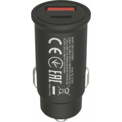 Autós töltő, USB-C/USB-A, QC 3.0 18W, PD 30W, CANYON "C-20B03"