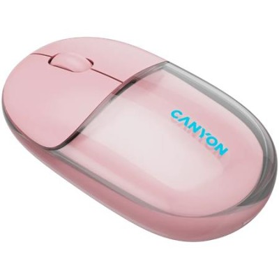 Egér, vezeték nélküli, dual-mode kapcsolat, optikai, CANYON "OnClick 24", rózsaszín