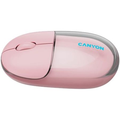 Egér, vezeték nélküli, dual-mode kapcsolat, optikai, CANYON "OnClick 24", rózsaszín