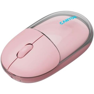 Egér, vezeték nélküli, dual-mode kapcsolat, optikai, CANYON "OnClick 24", rózsaszín