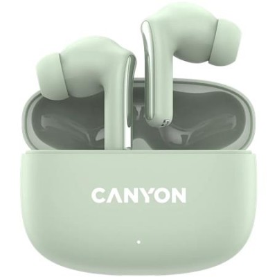 Fülhallgató, TWS vezeték nélküli, Bluetooth 5.4, CANYON "OnGo 9", zsálya