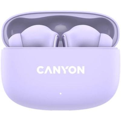 Fülhallgató, TWS vezeték nélküli, Bluetooth 5.4, CANYON "OnGo 9", levendula