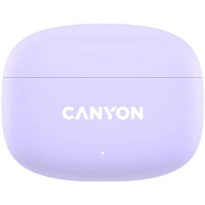 Fülhallgató, TWS vezeték nélküli, Bluetooth 5.4, CANYON "OnGo 9", levendula