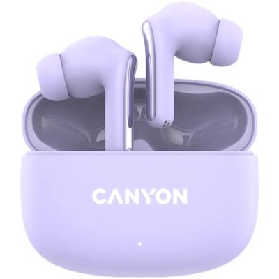 Fülhallgató, TWS vezeték nélküli, Bluetooth 5.4, CANYON "OnGo 9", levendula