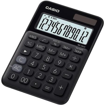 Számológép, asztali, 12 számjegy, CASIO, "MS 20 UC", fekete