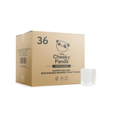 Toalettpapír, bambusz, 3 rétegű, kistekercses, 36 tekercs, CHEEKY PANDA, fehér