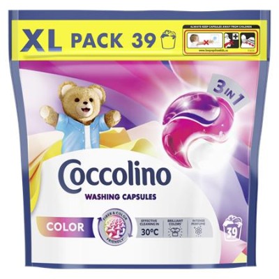 Mosókapszula, 39 db, COCCOLINO "3in1 Color"