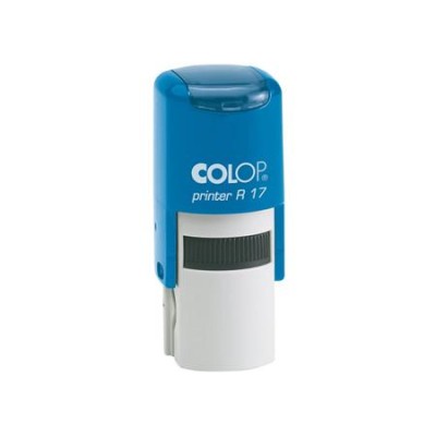 Bélyegző, kör, COLOP " Printer R 17", kék ház - kék párna