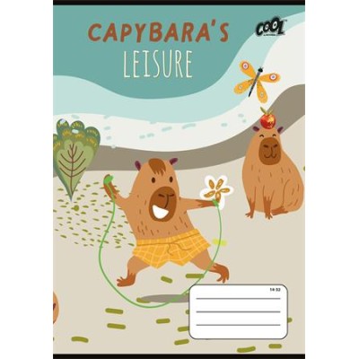 Füzet, tűzött, A5, vonalas, 32 lap, 1. osztály, COOL BY VICTORIA "Capibara", "14-32" Füzet, tűzött, A5, vonalas, 32 lap, 1. osztály, COOL BY VICTORIA "Capibara", "14-32"