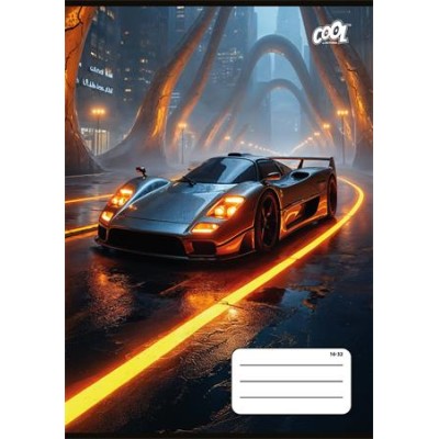 Füzet, tűzött, A5, vonalas, 32 lap, 2. osztály, COOL BY VICTORIA "Future Cars", "16-32" Füzet, tűzött, A5, vonalas, 32 lap, 2. osztály, COOL BY VICTORIA "Future Cars", "16-32"