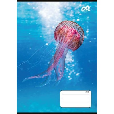 Füzet, tűzött, A5, kockás, 32 lap, COOL BY VICTORIA "Ocean World", "27-32"