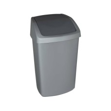 Billenős szemetes, 50 l, CURVER "Swing top", ezüst/grafit