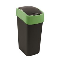 Billenős szemetes, 45 liter, CURVER "Pacific flip bin", fekete/zöld
